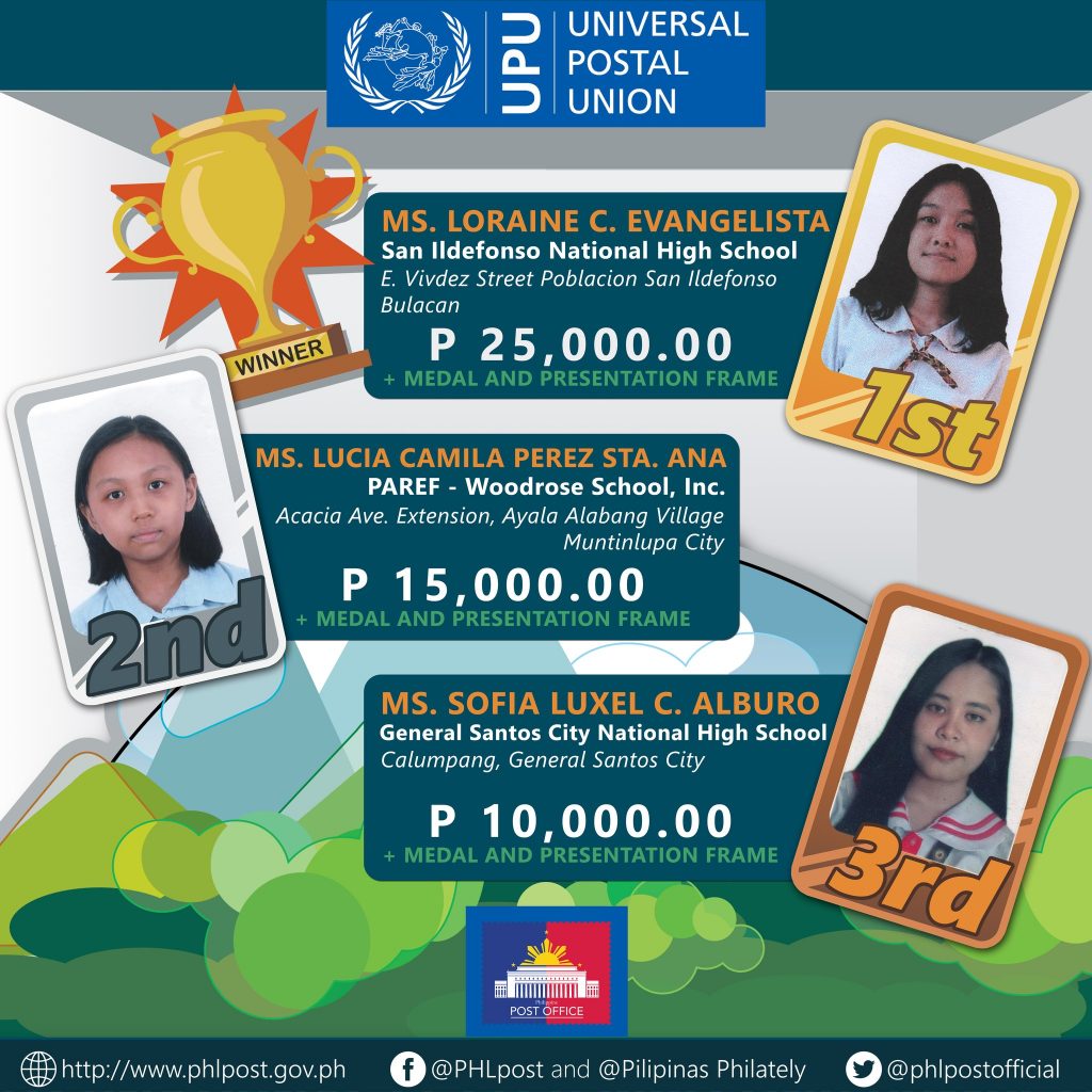 Philippine Post Office, UPU announced letter writing competition