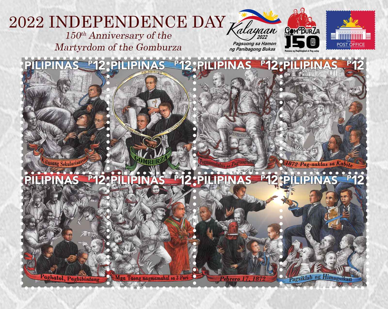 Post Office releases GOMBURZA stamps to mark Philippine Independence Day
