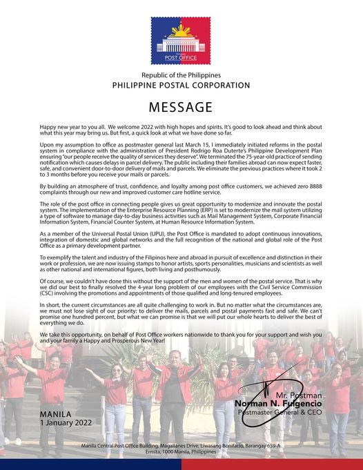 New Year’s Message