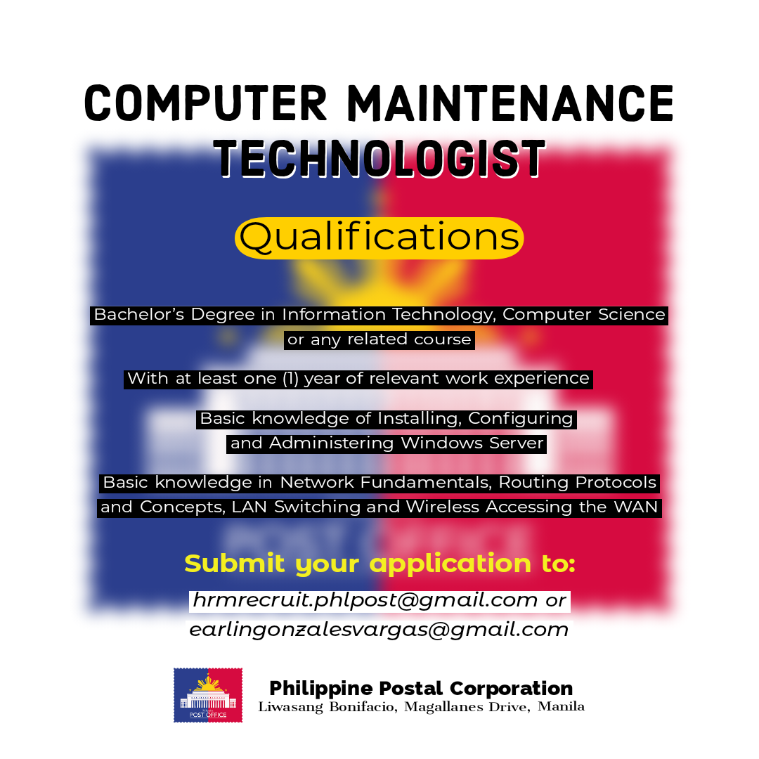 Computer Maintenance Technologist PHLPost