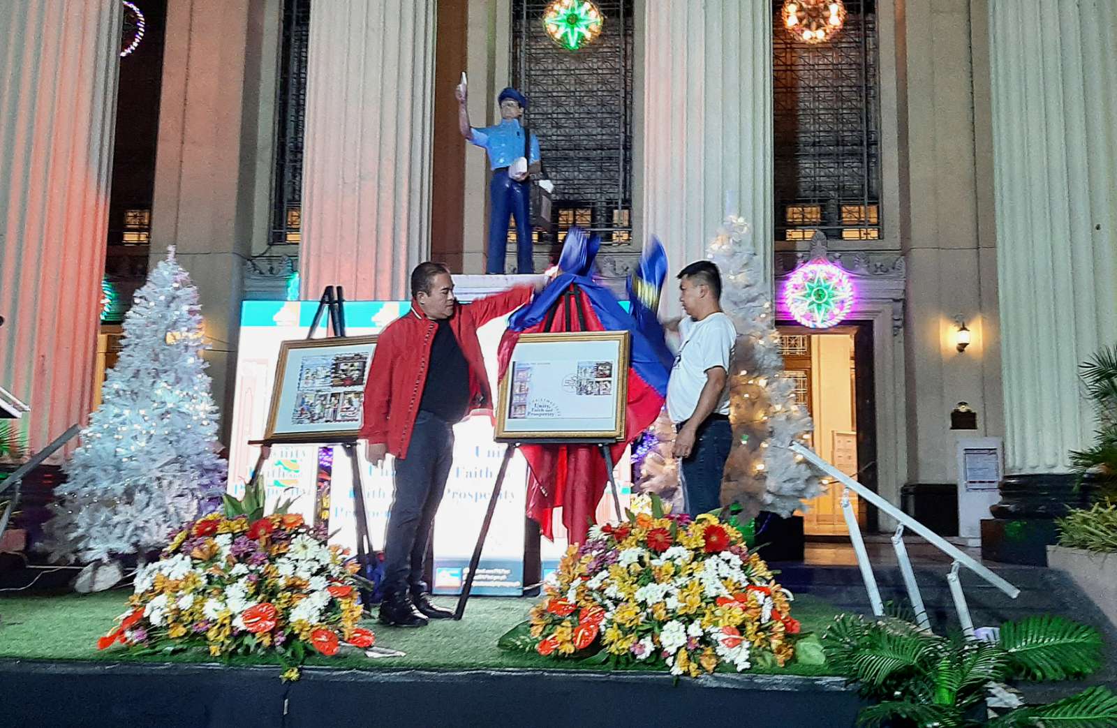 Manila Central Post Office holds Christmas lighting ceremony, launches stamps