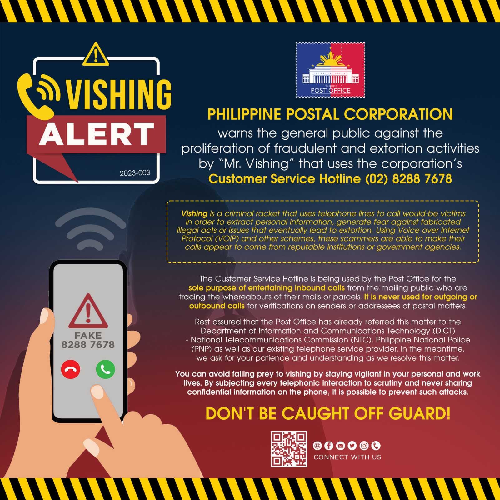 Philippine Post Office warns against “Mr. Vishing”
