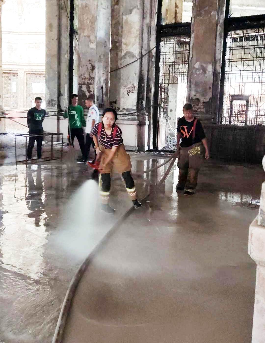 Cleaning of fire-hit Post Office building begins