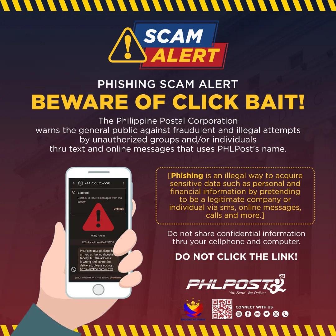 Public warned on scam messages online using PHLPost name